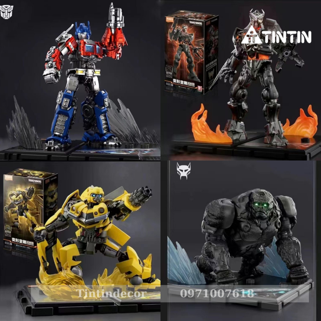 Mô Hình Transformers Rise Of The Beasts Optimus Prime, BumbleBee,Scourge Decor Bàn, Quà Tặng-Kích Thước 10cm 12.5cm 13cm