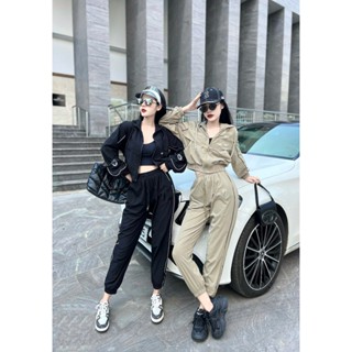 [B22] Set Bộ Gió Nữ Thể Thao Bianaa Áo Khoác Nữ Hoạ Tiết Chữ V Có Mũ Kèm Quần Chất Liệu Gió Lụa Mềm Mịn, Co Giãn