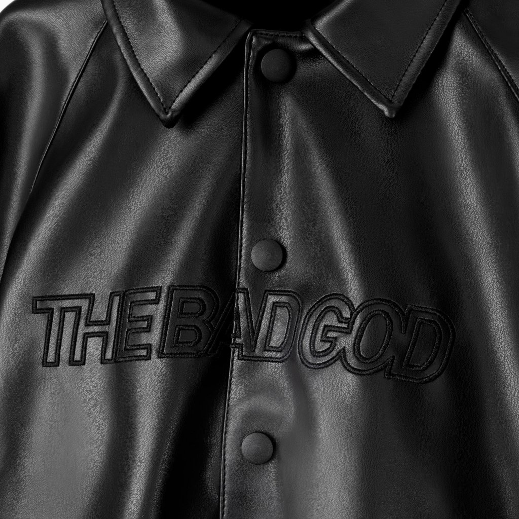 Áo Varsity Jacket Bomber The Bad God Black Leather