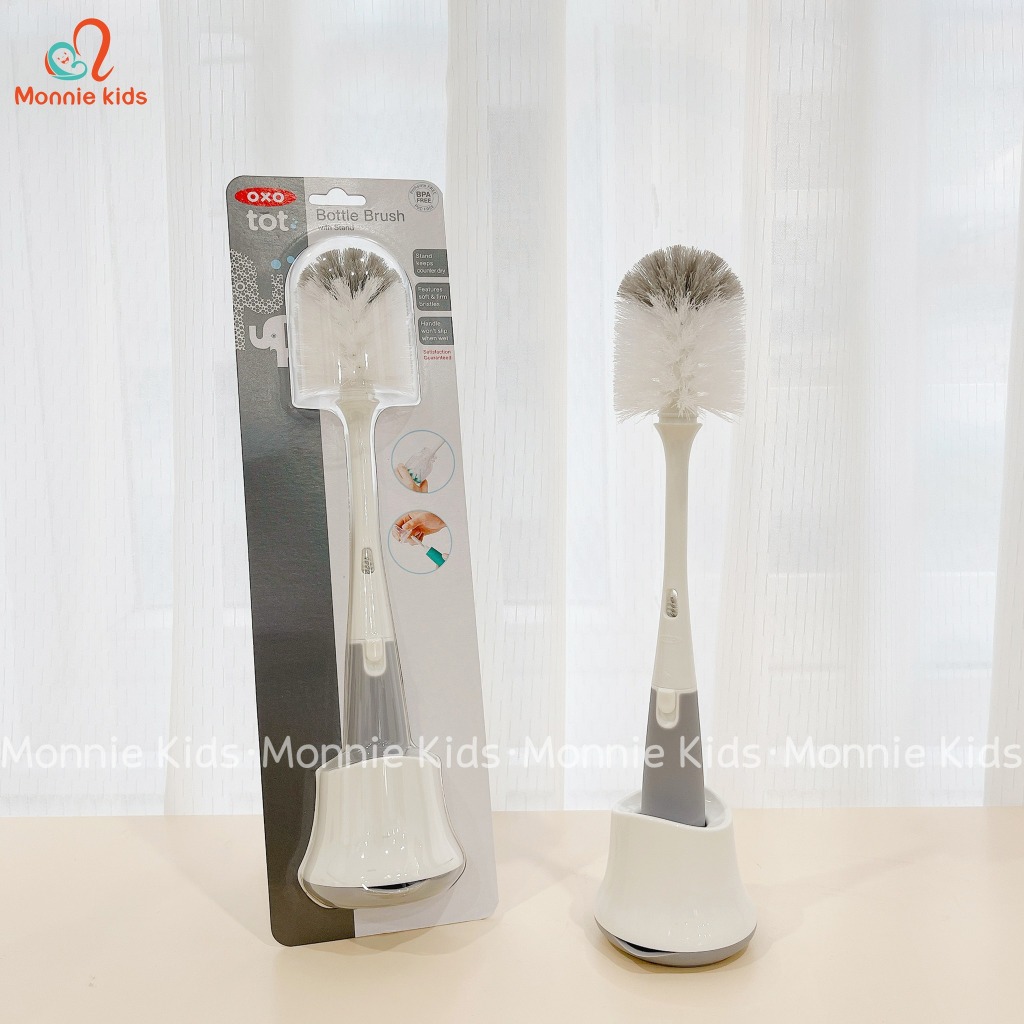 Set cọ rửa bình sữa và núm ti cho bé Oxo 2 món, bộ cọ bình sữa cao cấp Hoa Kì - Monnie Kids