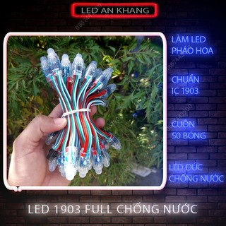 Led đúc IC 1903 full màu sắc dây 50 bóng chuyên làm led pháo hoa, quảng cáo, trang trí