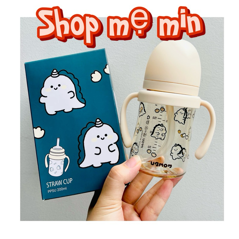 Bình tập hút Ub mom / ubmom cho bé từ 6 tháng nội địa Hàn Quốc, Bình nước quả tạ cho bé uống nước SHOP MẸ MIN