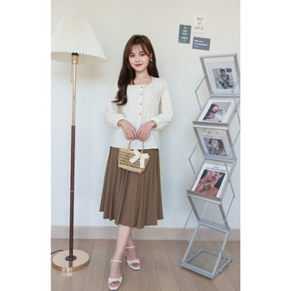 Áo BABYDOLL màu be cổ vuông viền ren chất đũi thiết kế Bazzi-ẢNH THẬT TỰ CHỤP
