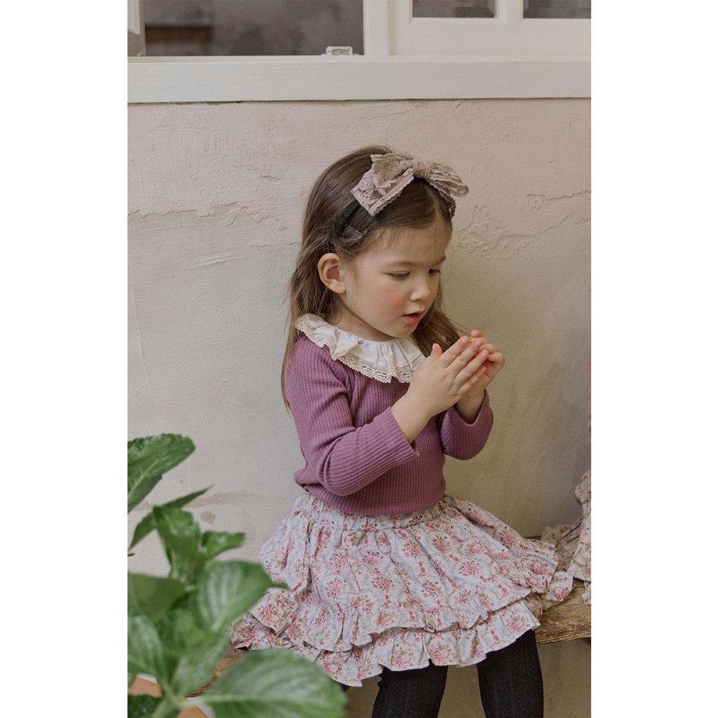 Áo tăm cổ bèo dày dặn 3 màu cho bé gái AST009