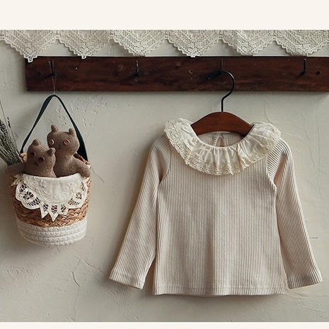 Áo tăm cổ bèo dày dặn 3 màu cho bé gái AST009