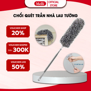 Chổi Lau Trần Nhà MELLI Gấp Gọn Lau Bụi Quét Trần Nhà Thông Minh Cán Dài 280cm Xoay 360 Dễ Dàng Vệ Sinh Mọi Ngóc Ngách