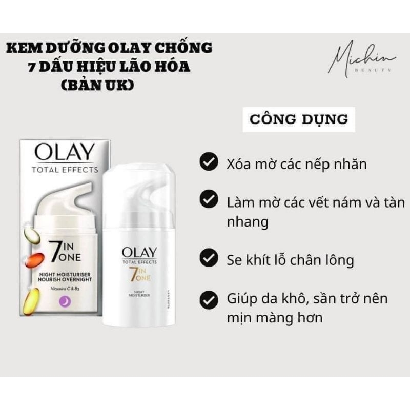 Kem dưỡng Olay Total Effect 7 in 1 dưỡng trắng
