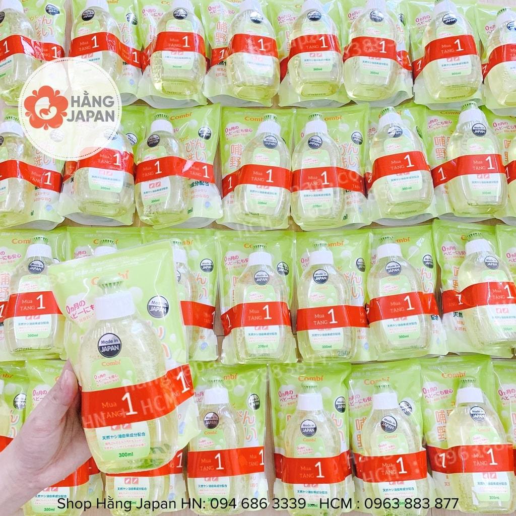 Set KM nước rửa bình Combi chai 300ml tặng túi 250ml