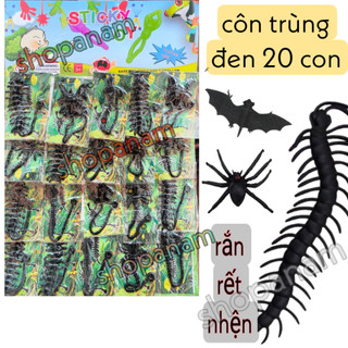 Sticky toy vỉ 20 côn trùng dẻo [ rắn rết nhện rơi thạch sùng ]