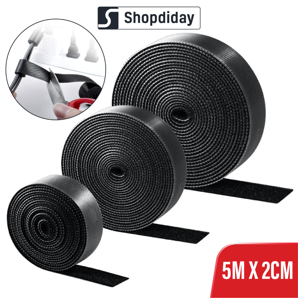 Dây Băng Dính Gai Quấn Chống Rối Quấn Gọn Dây Điện Dây Cáp, Dây Dán Băng Nhám Velcro Tự Dính Đa Năng Tái Sử Dụng D01