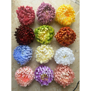 Sỉ đầu bông HOA Cúc Đại Đoá 16cm,cúc mẫu đơn hoa lụa trang trí