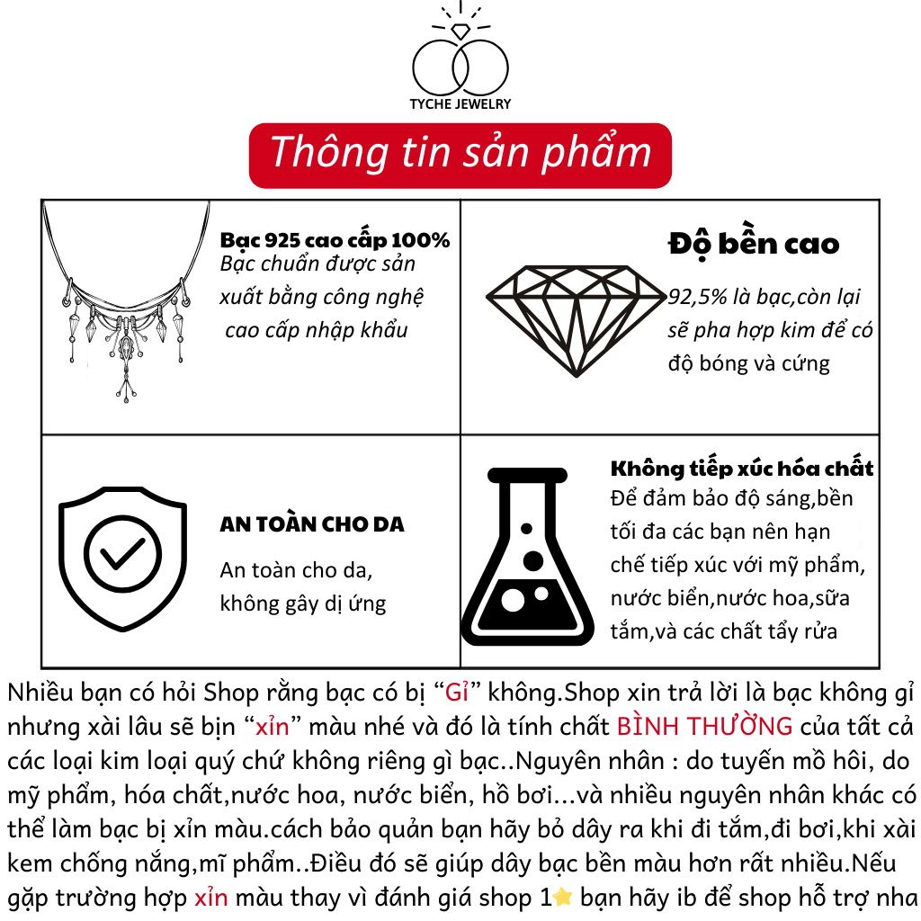 Nhẫn bạc Tyche Lock thiết kế đơn giản, phong cách Ritro thủ công dành cho cả nam và nữ TYCHE JEWELRY