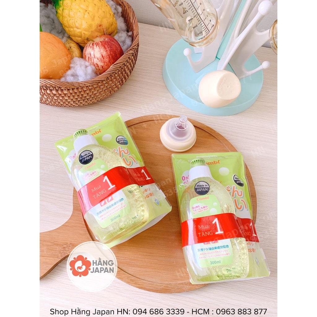 Set KM nước rửa bình Combi chai 300ml tặng túi 250ml