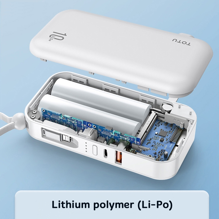 Pin dự phòng cho iphone 15 TOTU PB-7-L 10000mah tích hợp 3 cáp sạc PD 20W và QC 22.5W - kiêm bộ sạc