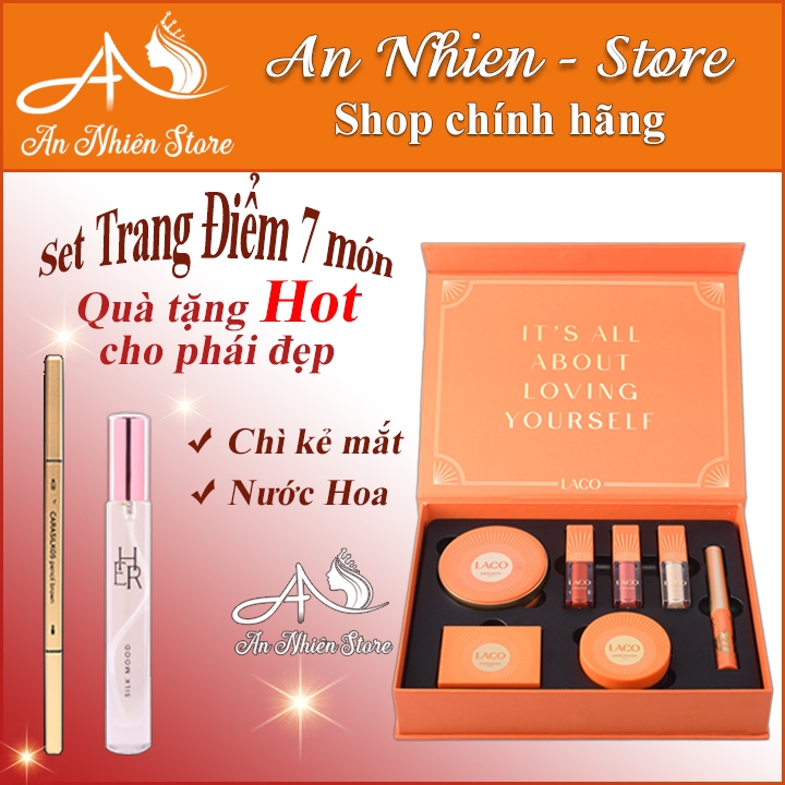 Bộ trang điểm Laco 7 món date mới - Laco makeup collection tặng kèm chì kẻ mày galaxy 05 #botrangdiem7monlaco #l