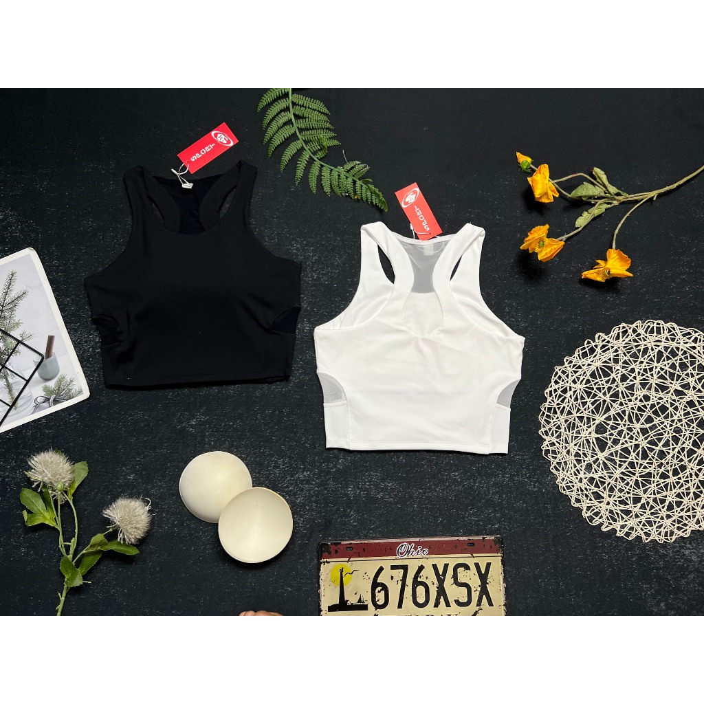 Áo Croptop Ba Lỗ Tập Gym & Yoga Nữ Phối Lưới Thoáng Mát - Chất Thun Lạnh 4 Chiều