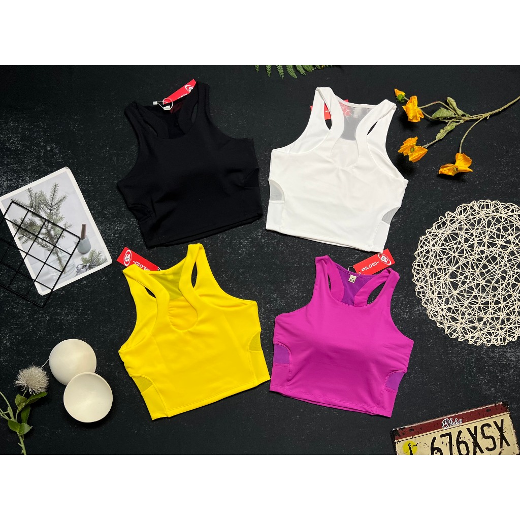 Áo Croptop Ba Lỗ Tập Gym & Yoga Nữ Phối Lưới Thoáng Mát - Chất Thun Lạnh 4 Chiều