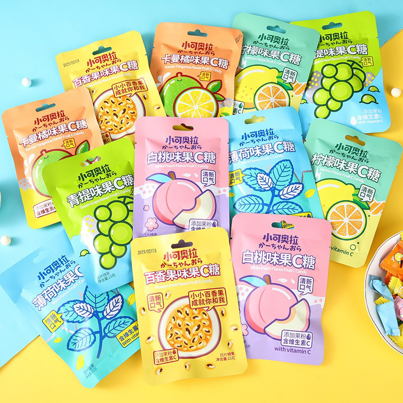 Kẹo Ngậm Vị Trái Cây Vitamin C Thơm Miệng Gói 15G