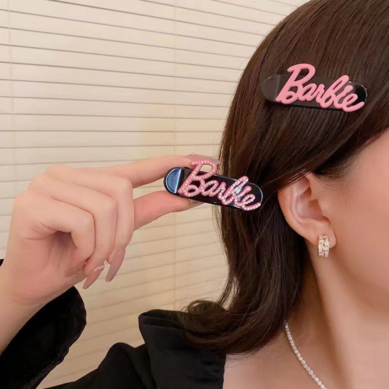 Kẹp tóc mái hình công chúa Barbie y2k thời trang cho nữ cặp bấm mái nữ đẹp vintage phong cách Hàn Quốc dễ thương màu