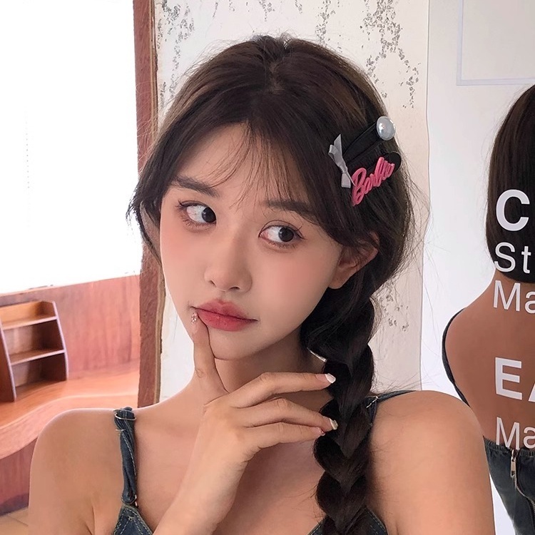 Kẹp tóc mái hình công chúa Barbie y2k thời trang cho nữ cặp bấm mái nữ đẹp vintage phong cách Hàn Quốc dễ thương màu