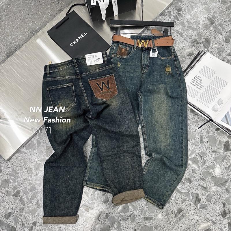 Quần Jeans Baggy Pha Túi Thêu W Loại 1 Siêu Đẹp