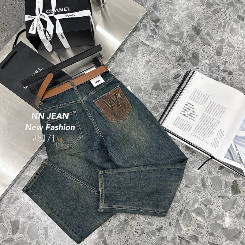 Quần Jeans Baggy Pha Túi Thêu W Loại 1 Siêu Đẹp