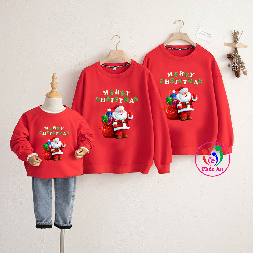 Áo Thu Đông Nhóm Lớp Gia Đình Nam Nữ Đủ Size Cực Kool - Noel Giáng Sinh Merry Christmas