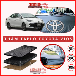 Thảm phủ taplo ô tô, xe hơi Kia, Toyota Vios 2014-2022, chất liệu da PU dập vân carbon, chống nóng hiệu quả