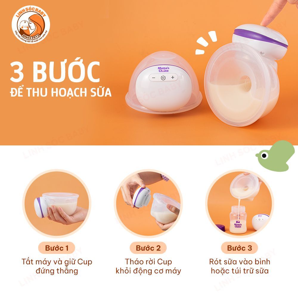 Máy hút sữa không dây Mama Choice | Cup hút sữa rảnh tay phễu silicon mềm mại, vắt sữa hiệu quả