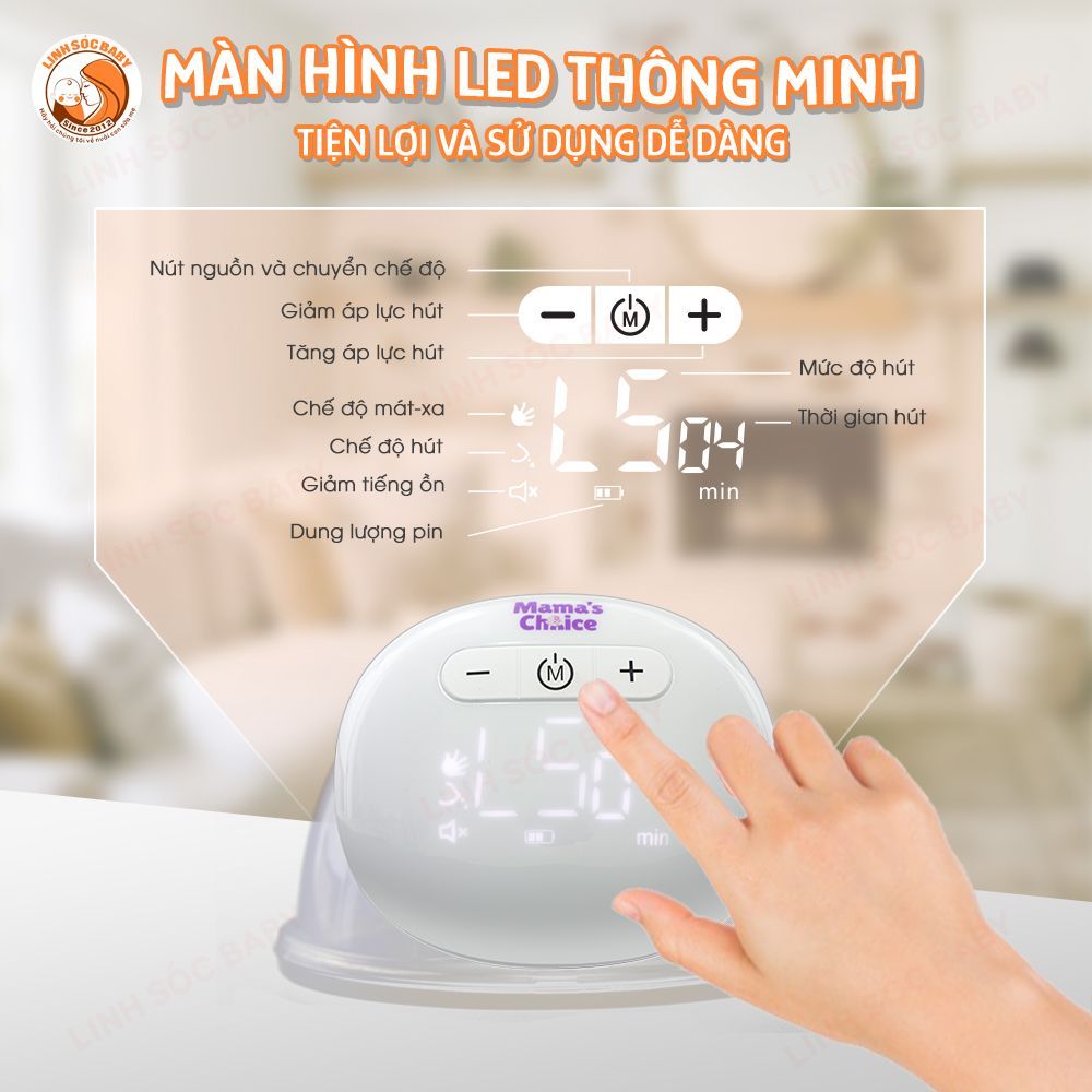 Máy hút sữa không dây Mama Choice | Cup hút sữa rảnh tay phễu silicon mềm mại, vắt sữa hiệu quả