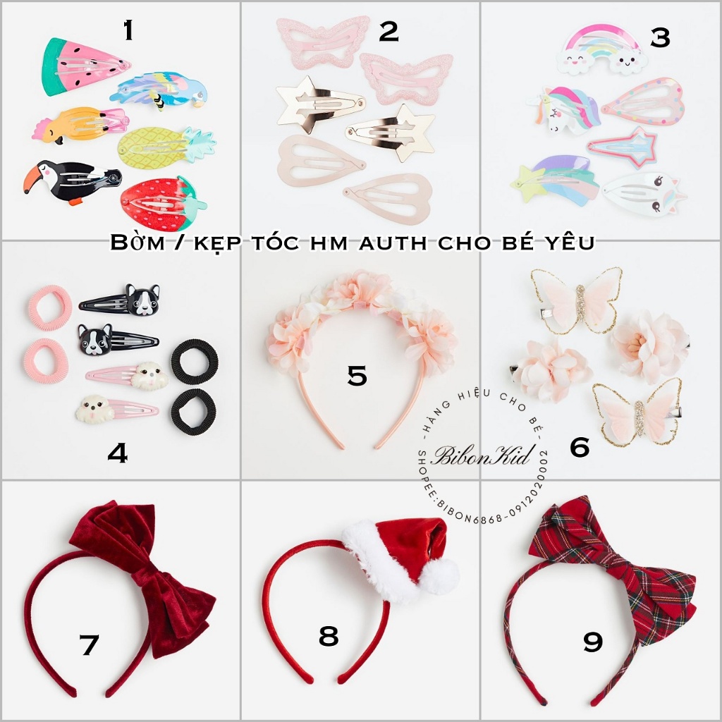 Set bờm, kẹp tóc cho bé HM US/UK cho bé 3-7 tuổi
