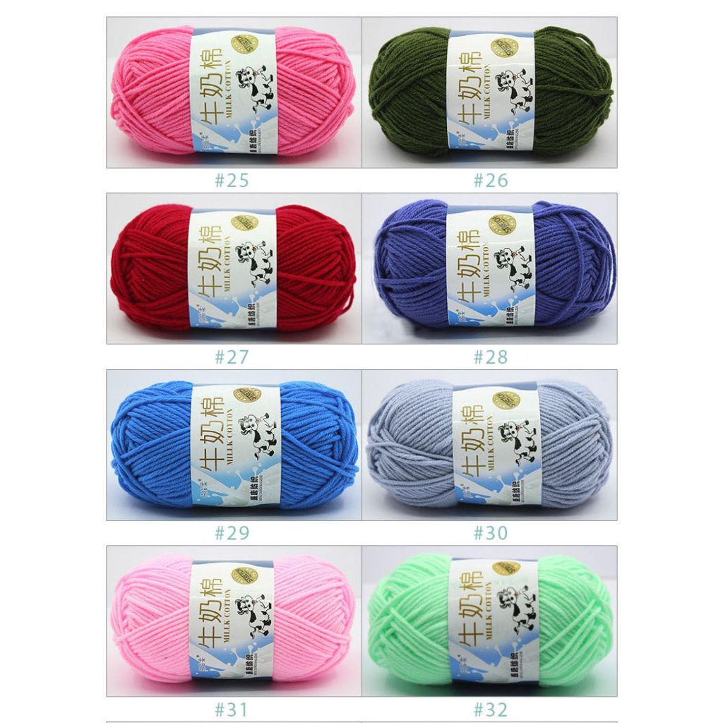 Len Milk Bò Cotton Bảng 92 Màu Mềm, Đa Dạng 50g Thích Hợp Cho Người Mới Tập Đan Móc Thú Bông/Hoa/Khăn/Áo,...