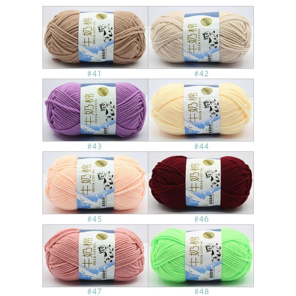 Len Milk Bò Cotton Bảng 92 Màu Mềm, Đa Dạng 50g Thích Hợp Cho Người Mới Tập Đan Móc Thú Bông/Hoa/Khăn/Áo,...