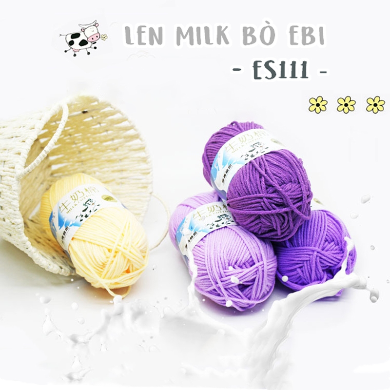 Len Milk Bò Cotton Bảng 92 Màu Mềm, Đa Dạng 50g Thích Hợp Cho Người Mới Tập Đan Móc Thú Bông/Hoa/Khăn/Áo,...