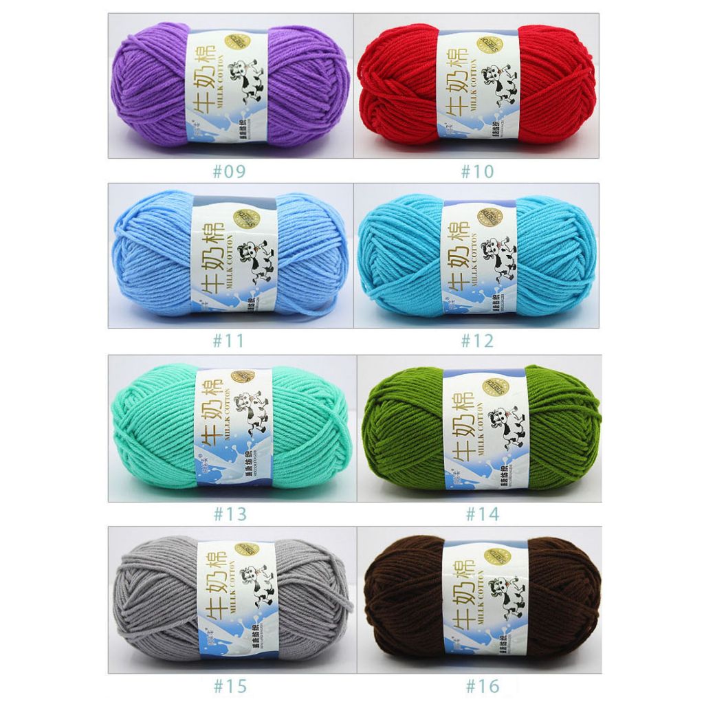 Len Milk Bò Cotton Bảng 92 Màu Mềm, Đa Dạng 50g Thích Hợp Cho Người Mới Tập Đan Móc Thú Bông/Hoa/Khăn/Áo,...