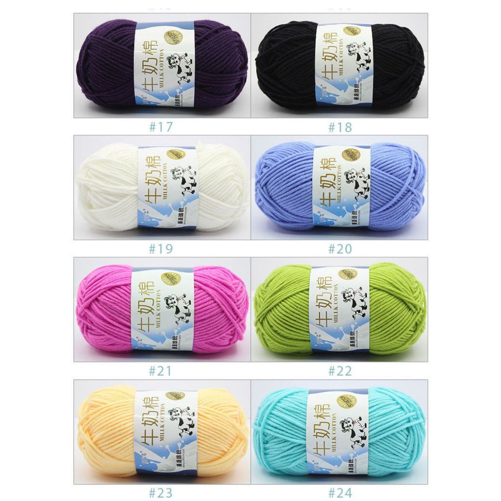 Len Milk Bò Cotton Bảng 92 Màu Mềm, Đa Dạng 50g Thích Hợp Cho Người Mới Tập Đan Móc Thú Bông/Hoa/Khăn/Áo,...
