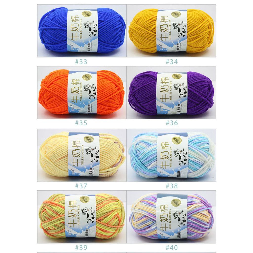 Len Milk Bò Cotton Bảng 92 Màu Mềm, Đa Dạng 50g Thích Hợp Cho Người Mới Tập Đan Móc Thú Bông/Hoa/Khăn/Áo,...