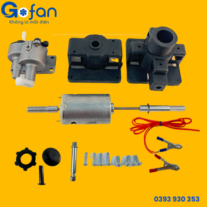 Motor quạt 12V 545  dùng cho pin năng lượng mặt trời -gofan-motor 545 lõi đồng- mô tơ 12v DC-kẹp bình ắc quy
