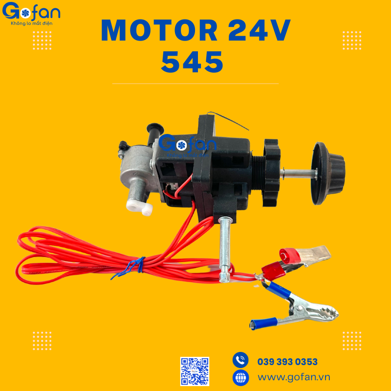 Motor 24v 545-đầu quạt 24v DC-đầu mô tơ quạt 12v kẹp bình ắc quy- gofan-motor 24v sài trực tiếp tấm 