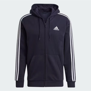 Áo khoác adidas nam essentials fleece 3s zip hoodie navy gk9053