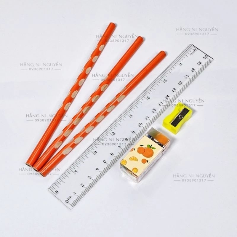 Hộp đựng bút hưu grow kèm bút chì, thước, tẩy, chuốt gọt bút chì🌹🌹 freeship 🌹🌹 hkm sữa