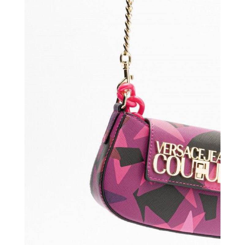 Túi versace jean couture dáng bầu màu tím