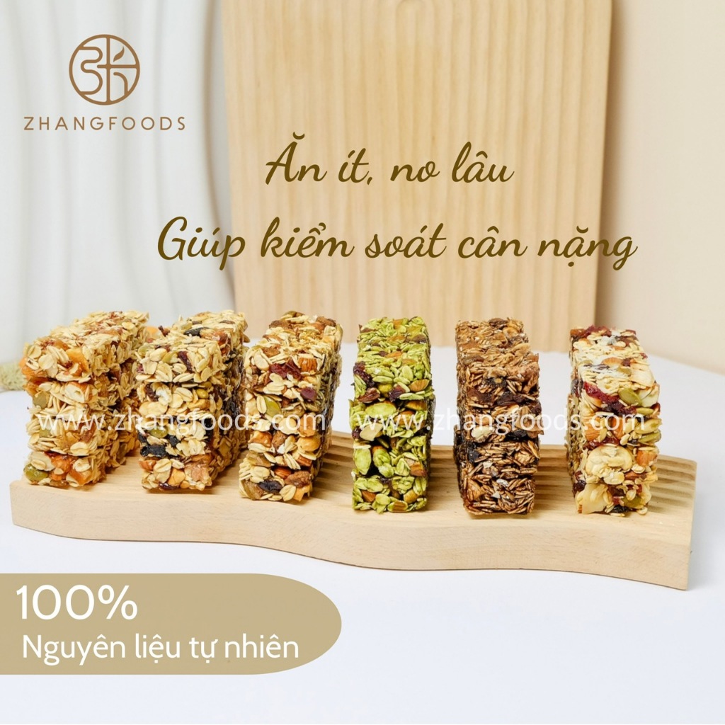 Thanh Ngũ Cốc Granola Mix 6 Vị- Zhangfoods- Healthy & Organic-  Ăn Vặt- Eat Clean- Ăn Kiêng