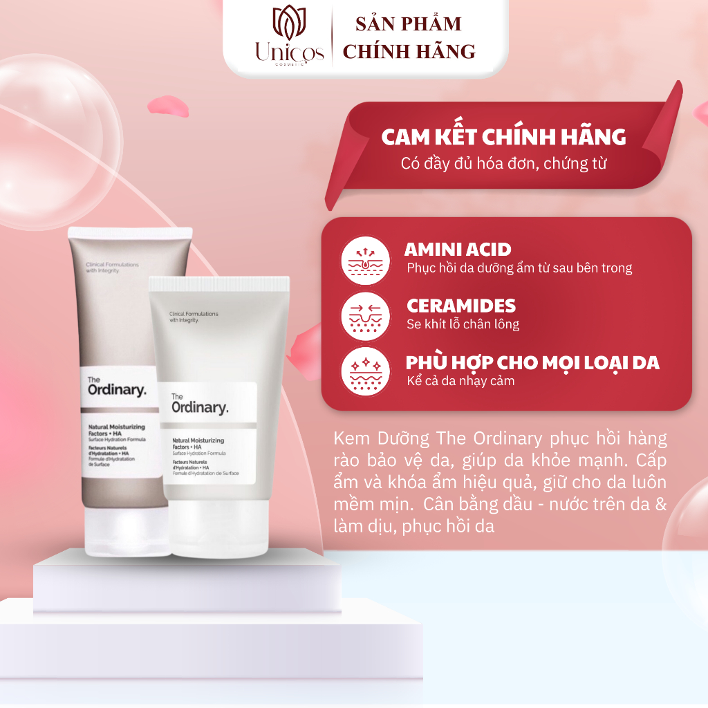 Kem Dưỡng The Ordinary Natural Moisturizing Factors + HA - The Ordinary Kem Dưỡng Ẩm Cấp Ẩm - Kem Dưỡng Ẩm Mềm Mịn