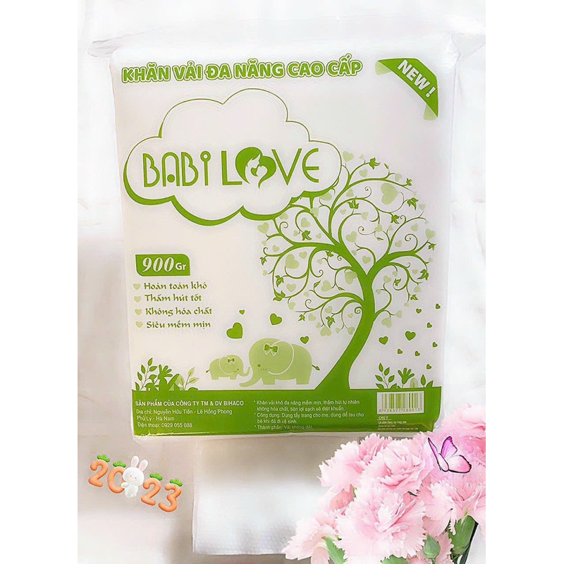 Khăn vải khô đa năng Babi Love 300g/600g/900g/ họa tiết chấm bi, an toàn cho bé