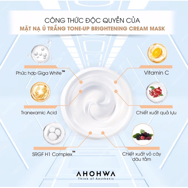 Mặt nạ ủ trắng Ahohwa Tone-Up Brightening Cream Mask 20g