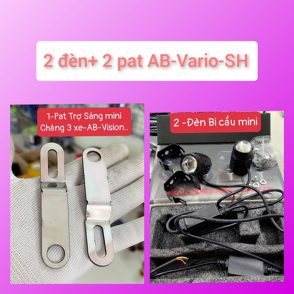 Pát Gắn Trợ Sáng Chảng 3 xe AB,vision,sh,vario chất liệu inox304 và inox201