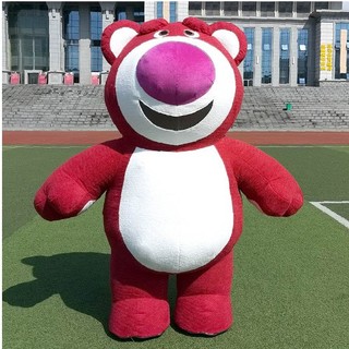 Gấu dâu bơm hơi khổng lô , đồ hóa trang gấu dâu , đồ cosplay