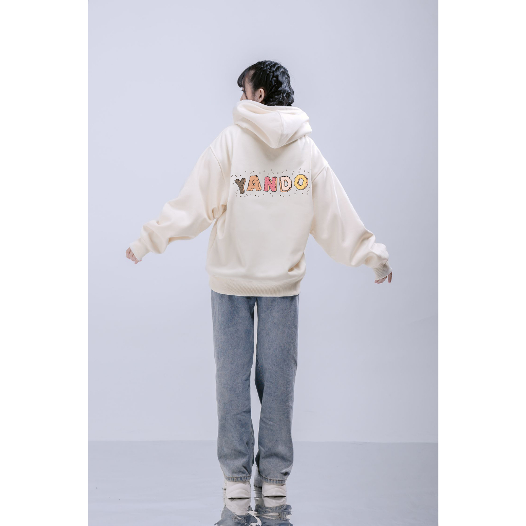 Áo Hoodie Form Rộng YANDO OUTFITS P1025 Nỉ Cotton Biscuit 350GSM Local Brand