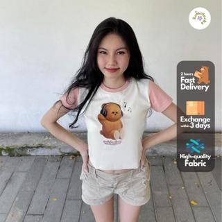 REMOLACHA | Áo thun form baby tee - Kem và Kem